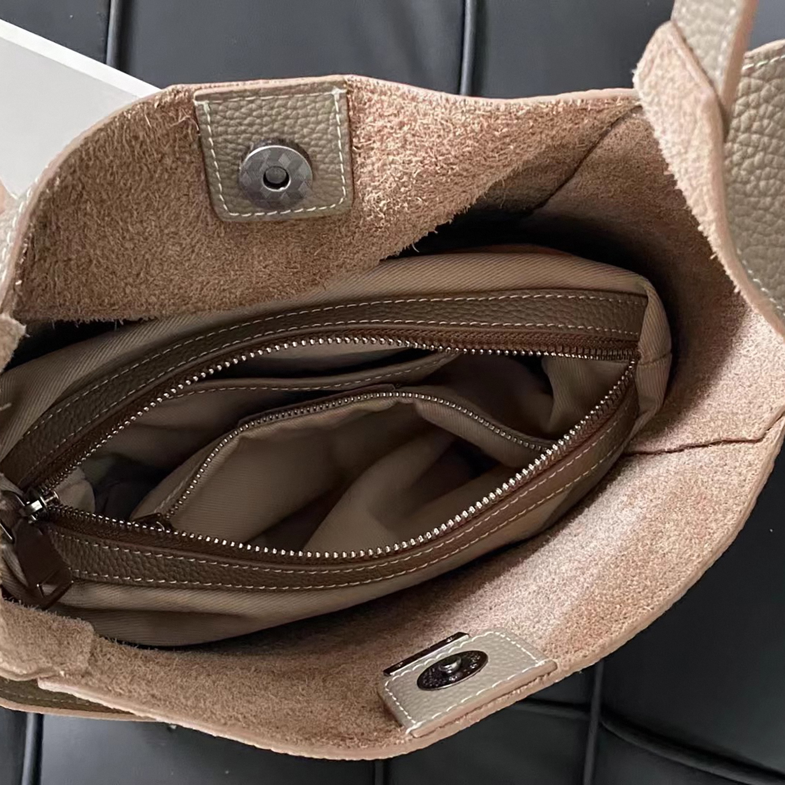Genuine Leather Shoulder Bags, Casual Style Leather Tote Bag, Minimal Design Handbag