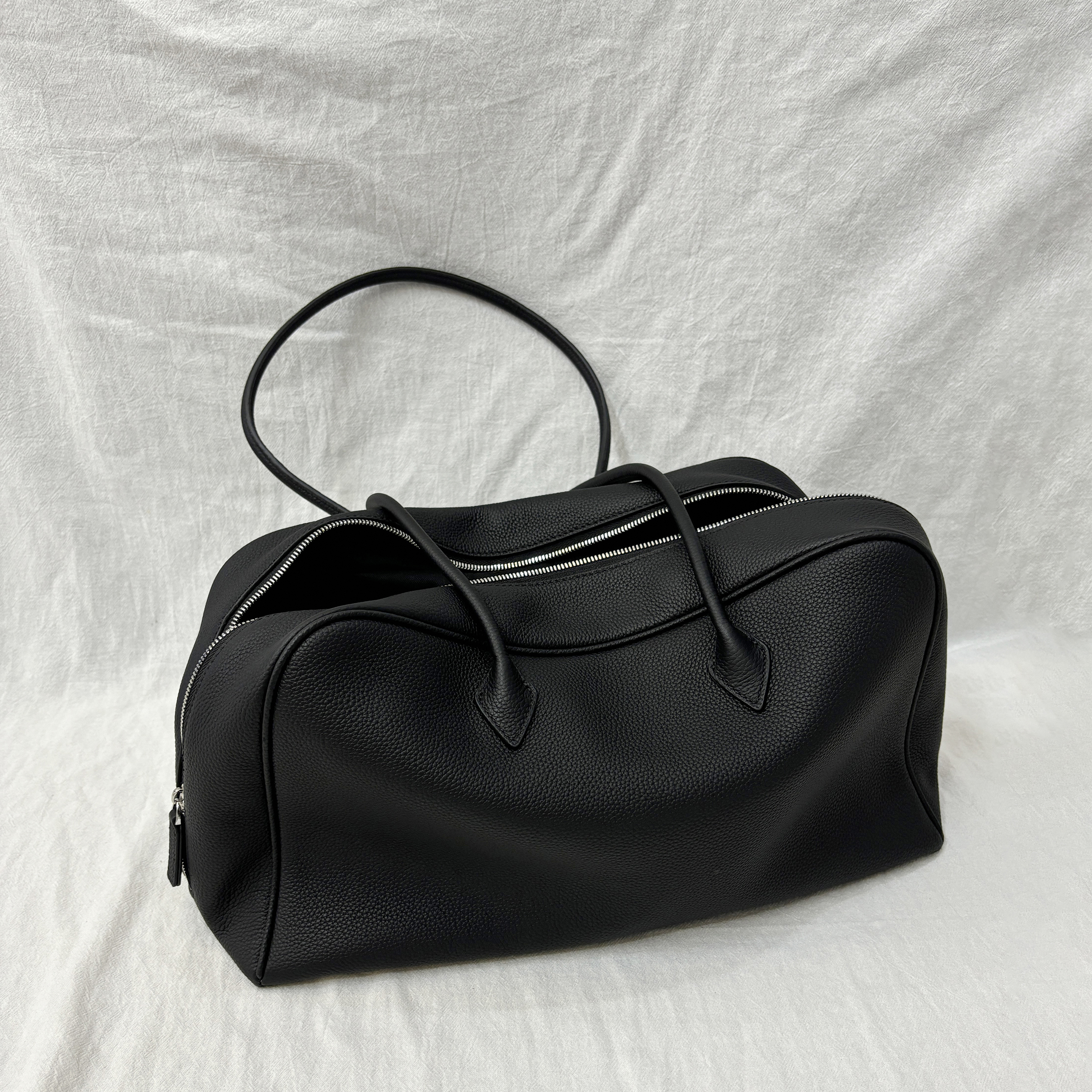 Soft Leather Top Handle Bag, Classic Minimal Tote Bags, Large Leather Tote