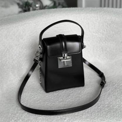 Leather Shoulder Bags, Leather Box Bag, Minimal Design Shoulder Bag