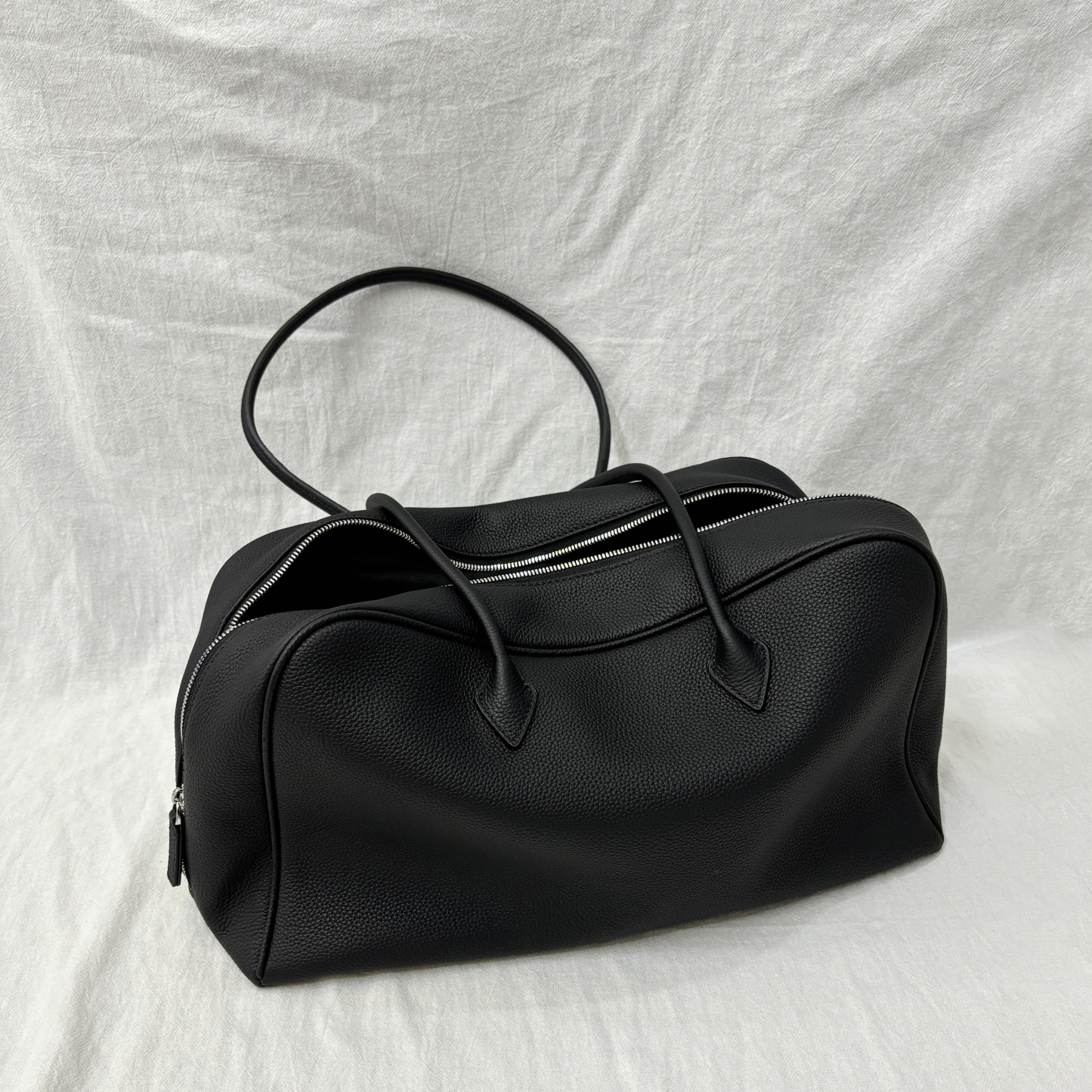 Soft Leather Top Handle Bag, Classic Minimal Tote Bags, Large Leather Tote