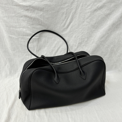 Soft Leather Top Handle Bag, Classic Minimal Tote Bags, Large Leather Tote