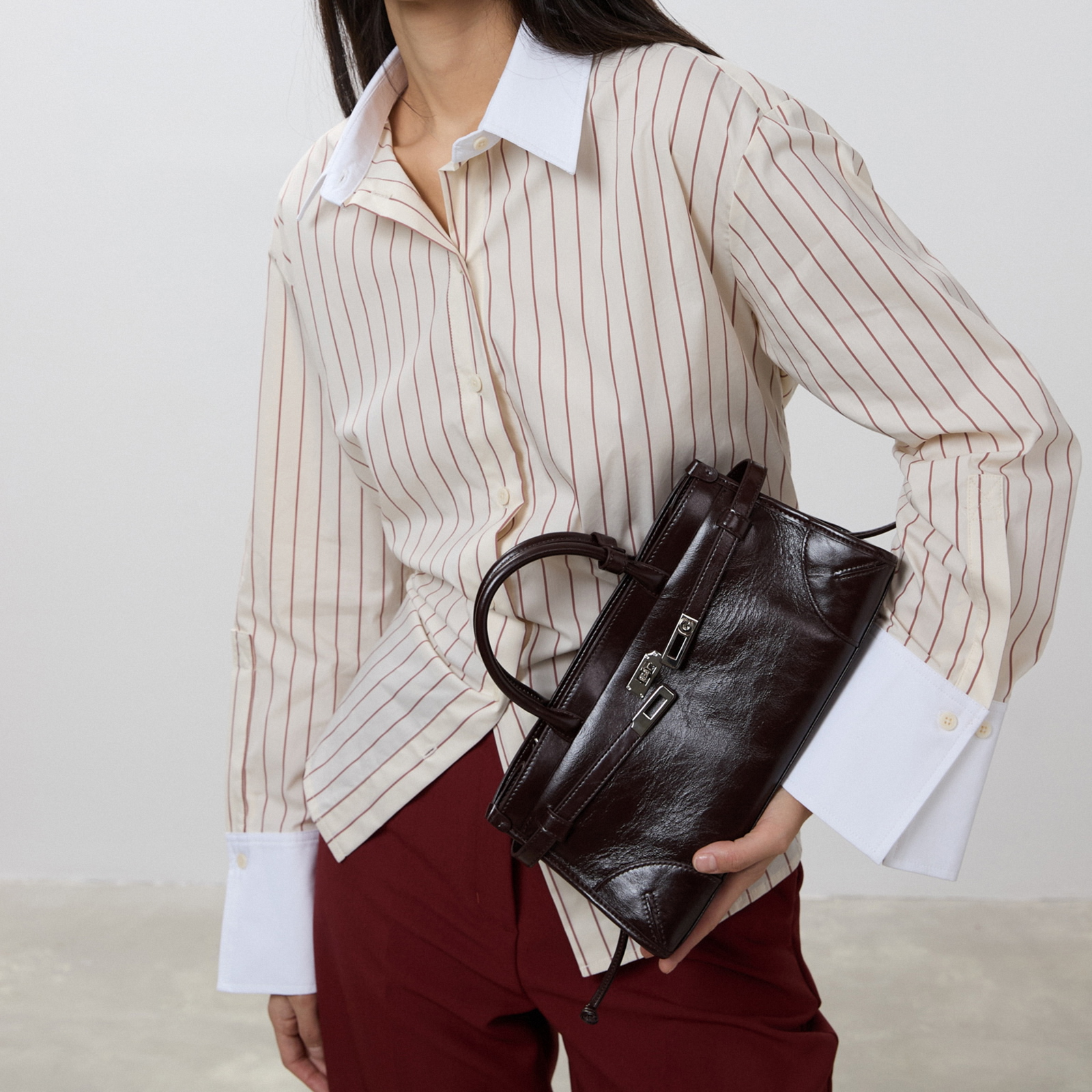 Classic Top Handle Bags, Genuine Leather Small Tote Bag, Women's Leather Shoulder Bag