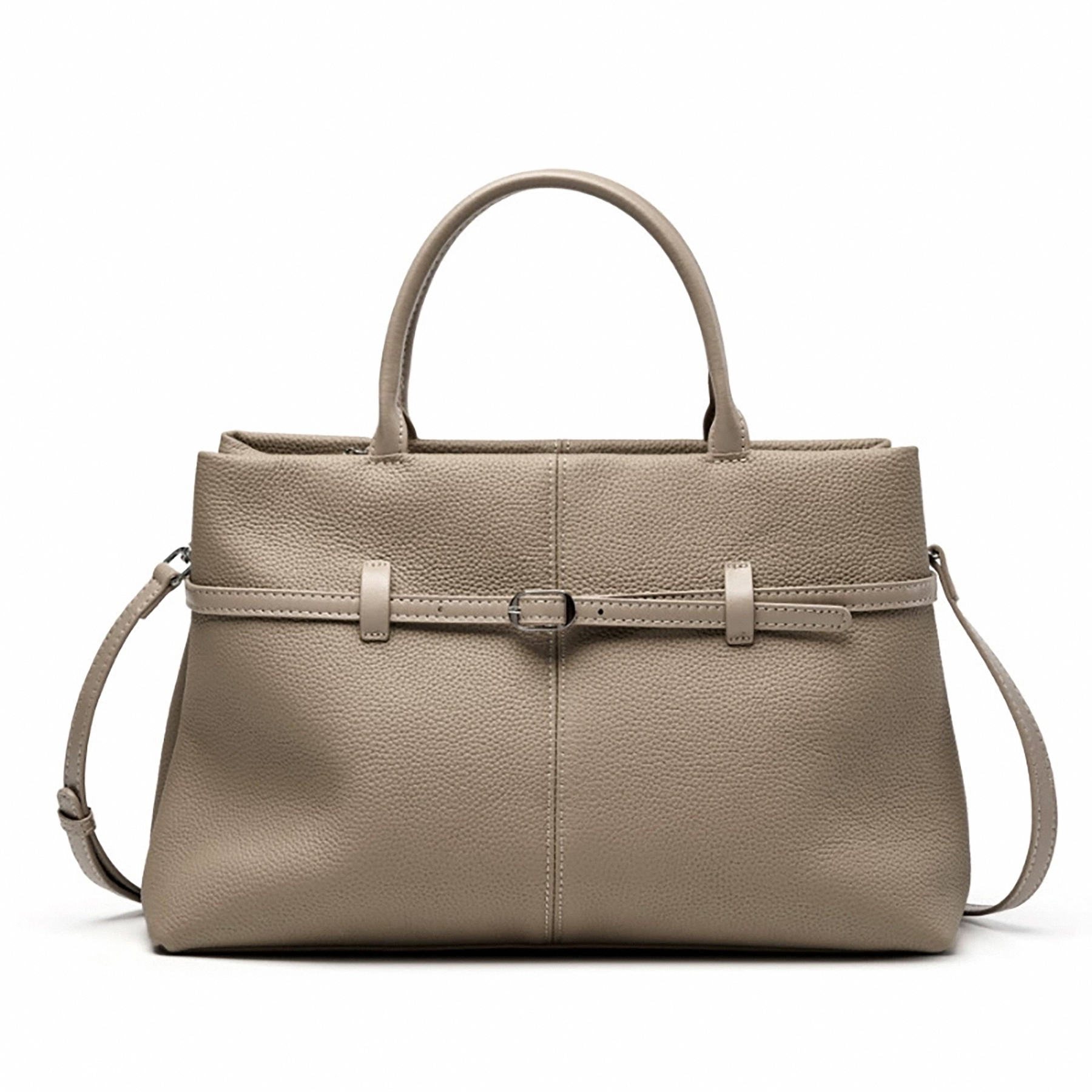 Grained Leather Tote Bags, Classic Design Leather Top Handle Bags, Leather Shoulder Bags