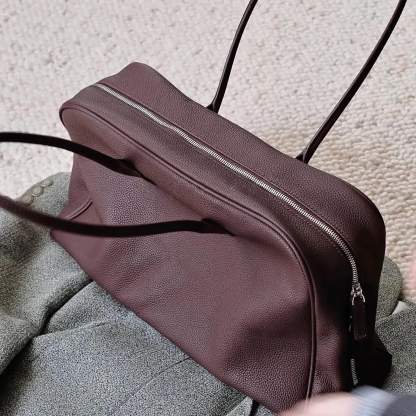 Soft Leather Top Handle Bag, Classic Minimal Tote Bags, Large Leather Tote