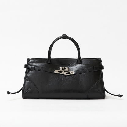 Classic Top Handle Bags, Genuine Leather Small Tote Bag, Women's Leather Shoulder Bag