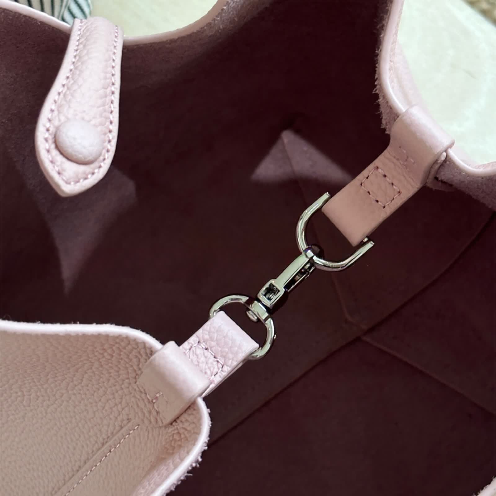 Minimal Leather Tote Bag, Women's Leather Bucket Bags, Leather Shoulder Bag