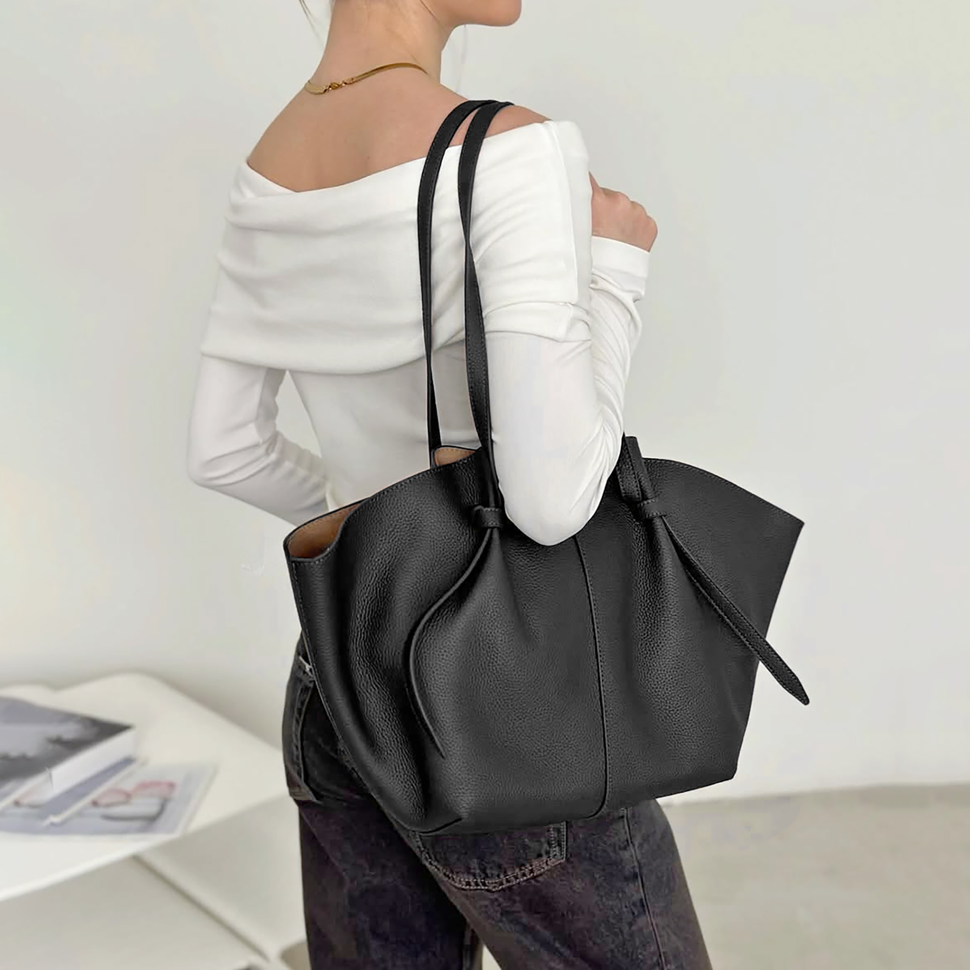 Leather Tote Bags, Women's Trendy Shoulder Bag, Genuine Leather Handbags