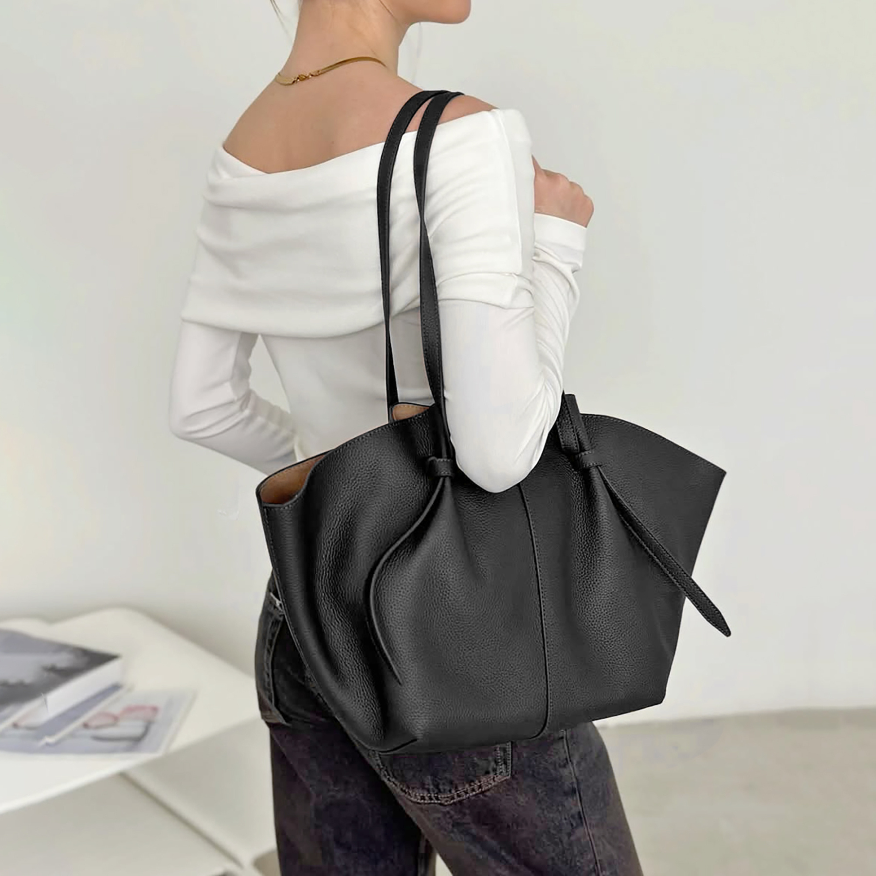 Leather Tote Bags, Women's Trendy Shoulder Bag, Genuine Leather Handbags