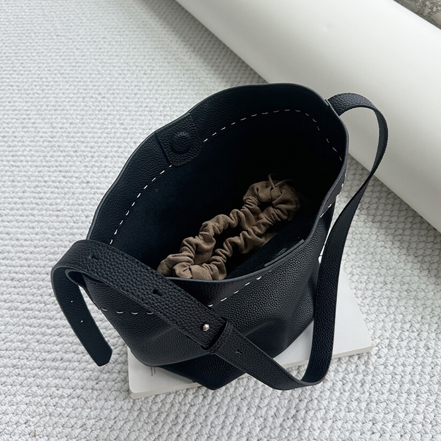 Genuine Cow Leather Tote Bag, Women's Shoulder Bag, Minimal Design Handbags