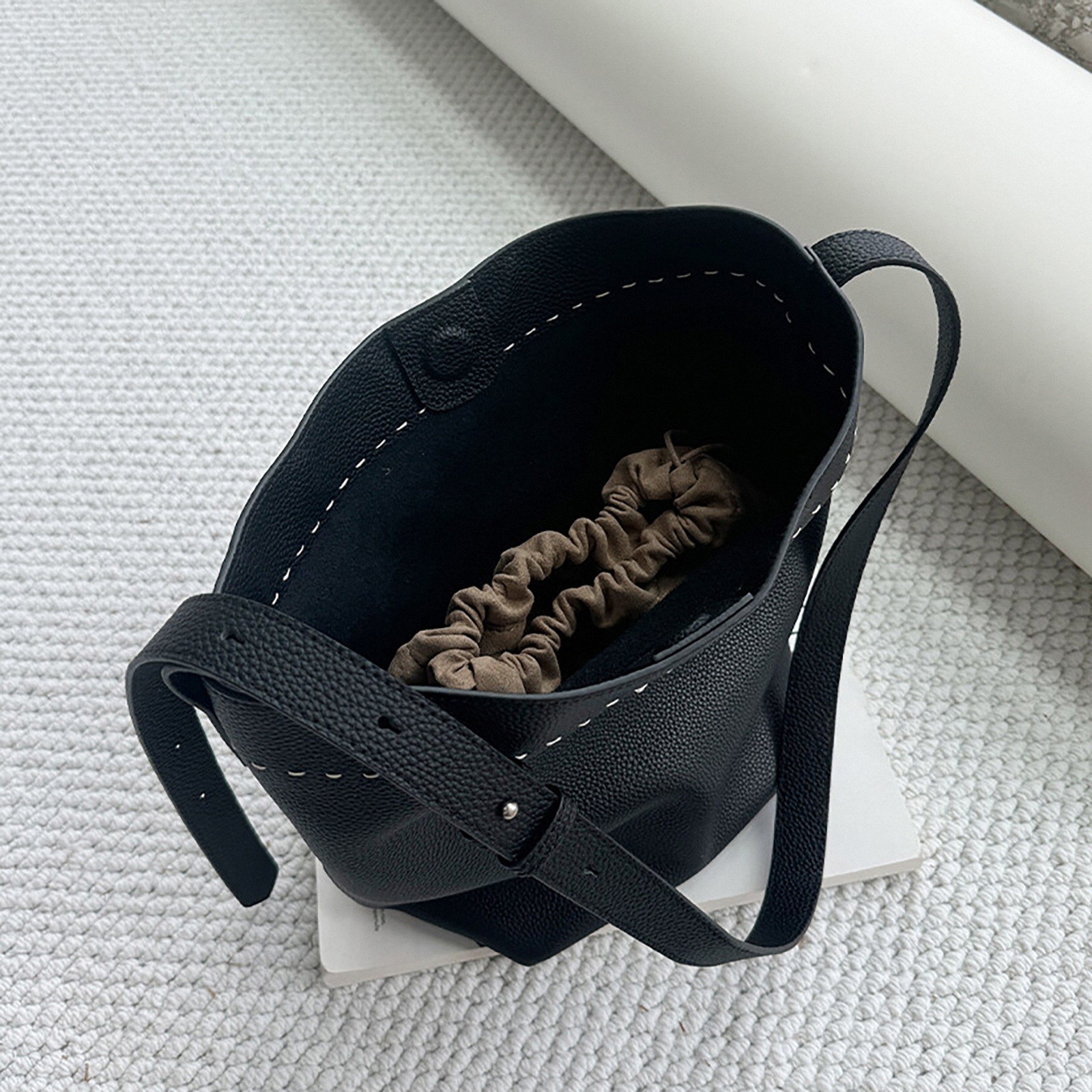 Genuine Cow Leather Tote Bag, Women's Shoulder Bag, Minimal Design Handbags