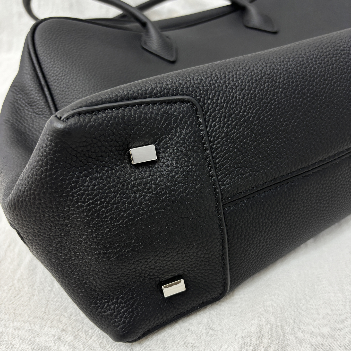 Soft Leather Top Handle Bag, Classic Minimal Tote Bags, Large Leather Tote