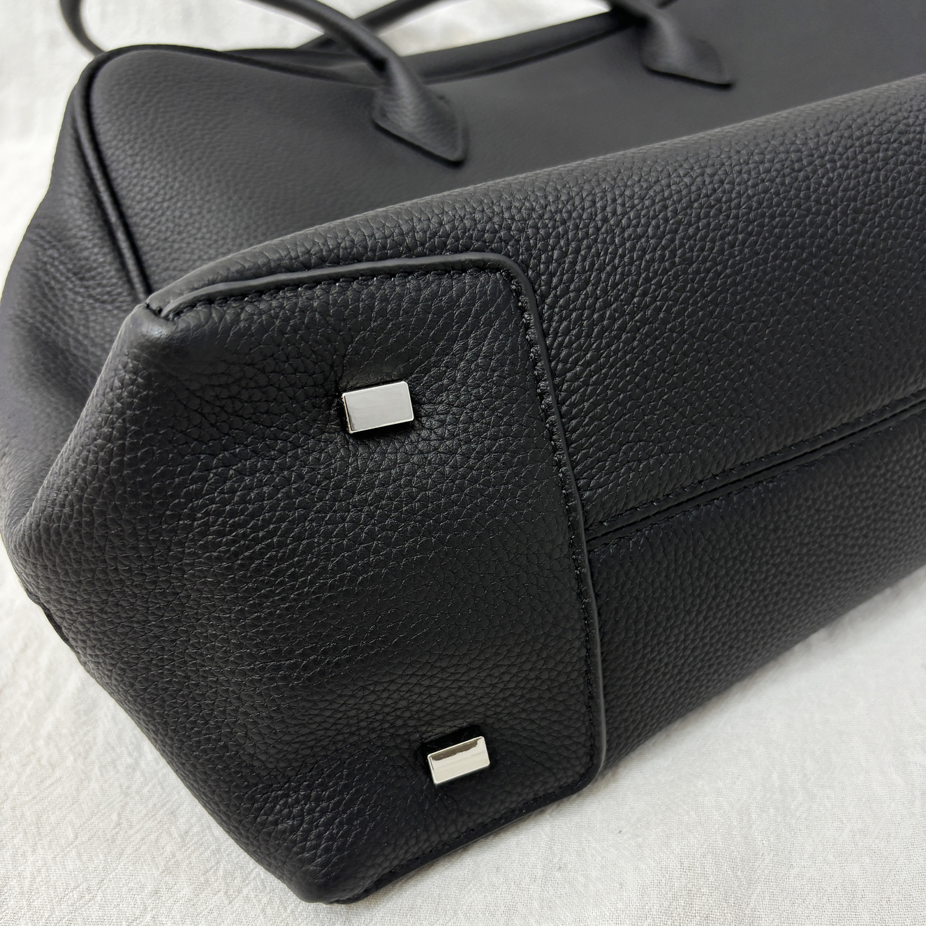 Soft Leather Top Handle Bag, Classic Minimal Tote Bags, Large Leather Tote