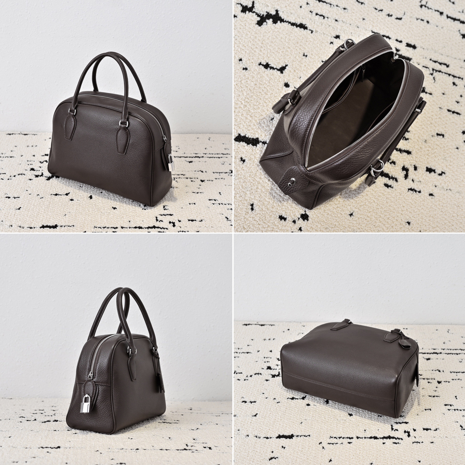 Genuine Leather Tote Bags, Women's Minimal Design Top Handle Bags, Leather Shoulder Bag