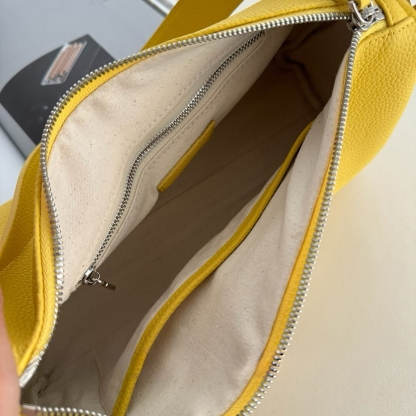 Leather Shoulder Bag, Leather Handbags with Lock Charm, Spring Summer Leather Tote Bag