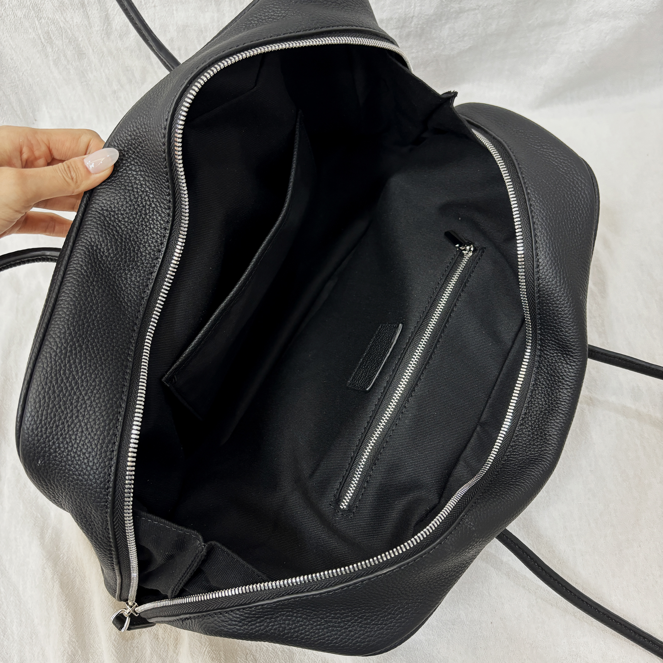 Soft Leather Top Handle Bag, Classic Minimal Tote Bags, Large Leather Tote