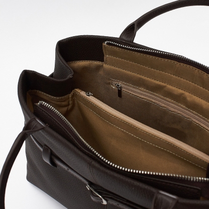 Grained Leather Tote Bags, Classic Design Leather Top Handle Bags, Leather Shoulder Bags