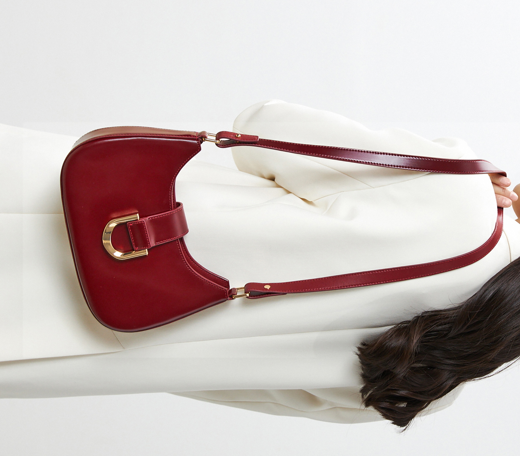 Women's Leather Shoulder Bags, Elegant Leather Purse, Minimal Design Shoulder Bag