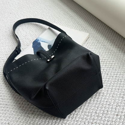 Genuine Cow Leather Tote Bag, Women's Shoulder Bag, Minimal Design Handbags