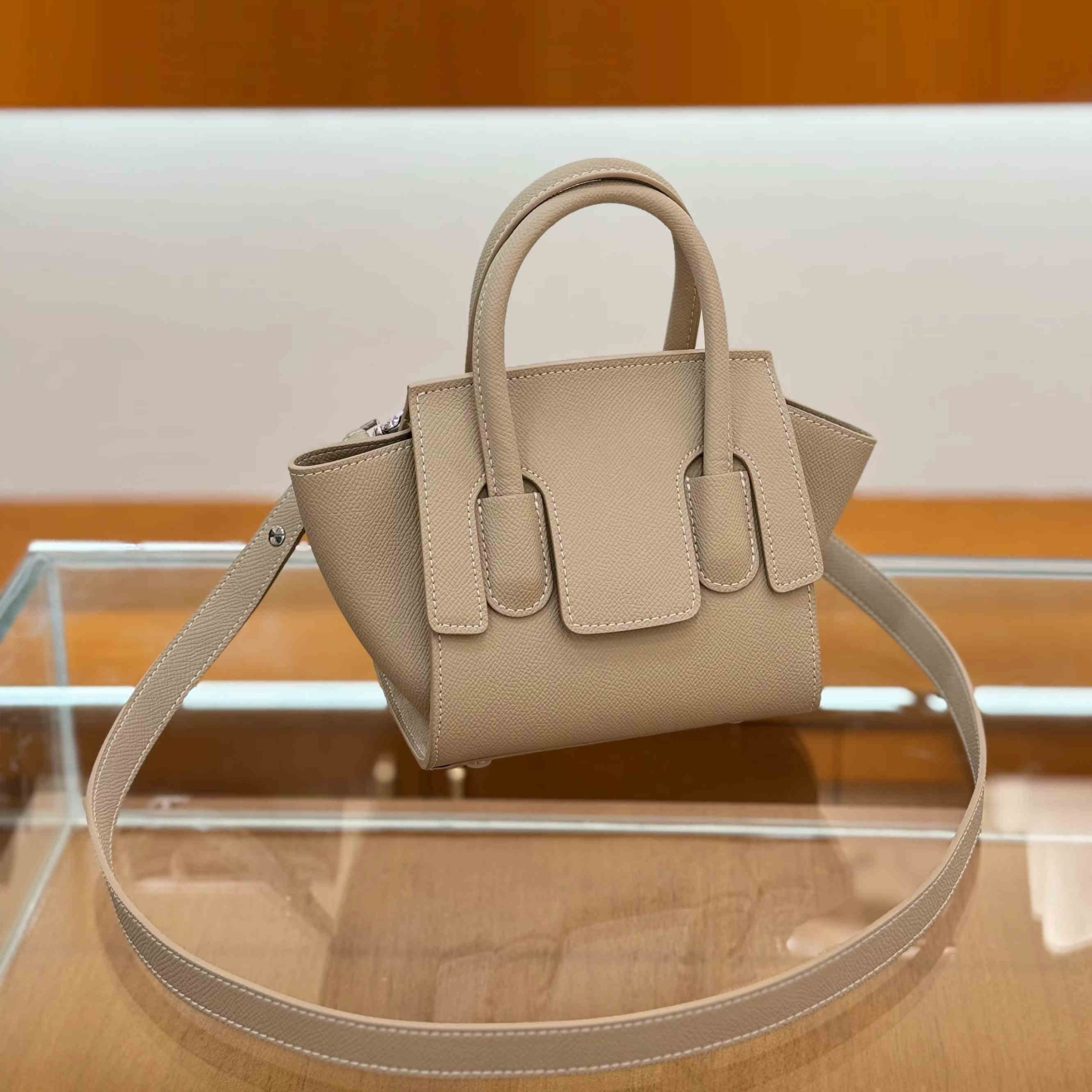 Small Leather Top Handle Bag, Mini leather Shoulder Bags, Minimal Timeless Design Purse