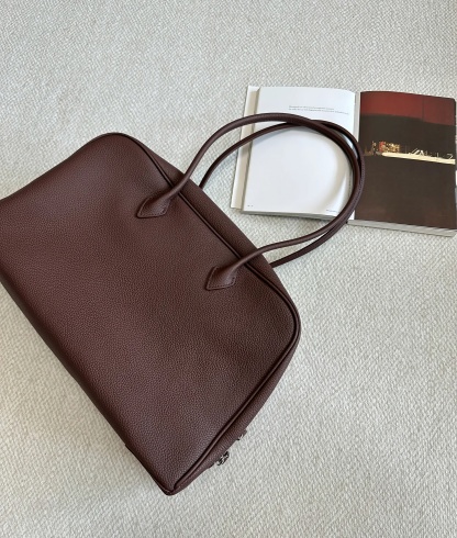 Soft Leather Top Handle Bag, Classic Minimal Tote Bags, Large Leather Tote