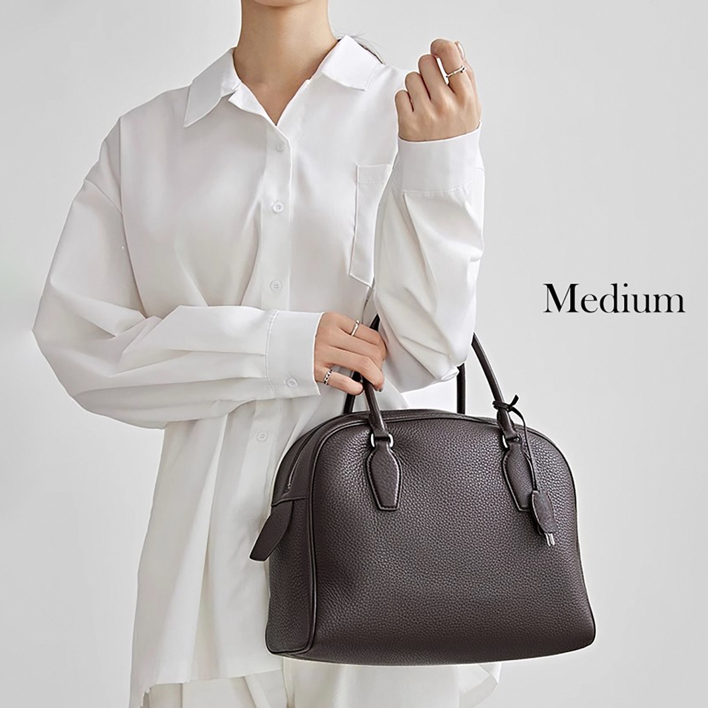 Genuine Leather Tote Bags, Women's Minimal Design Top Handle Bags, Leather Shoulder Bag