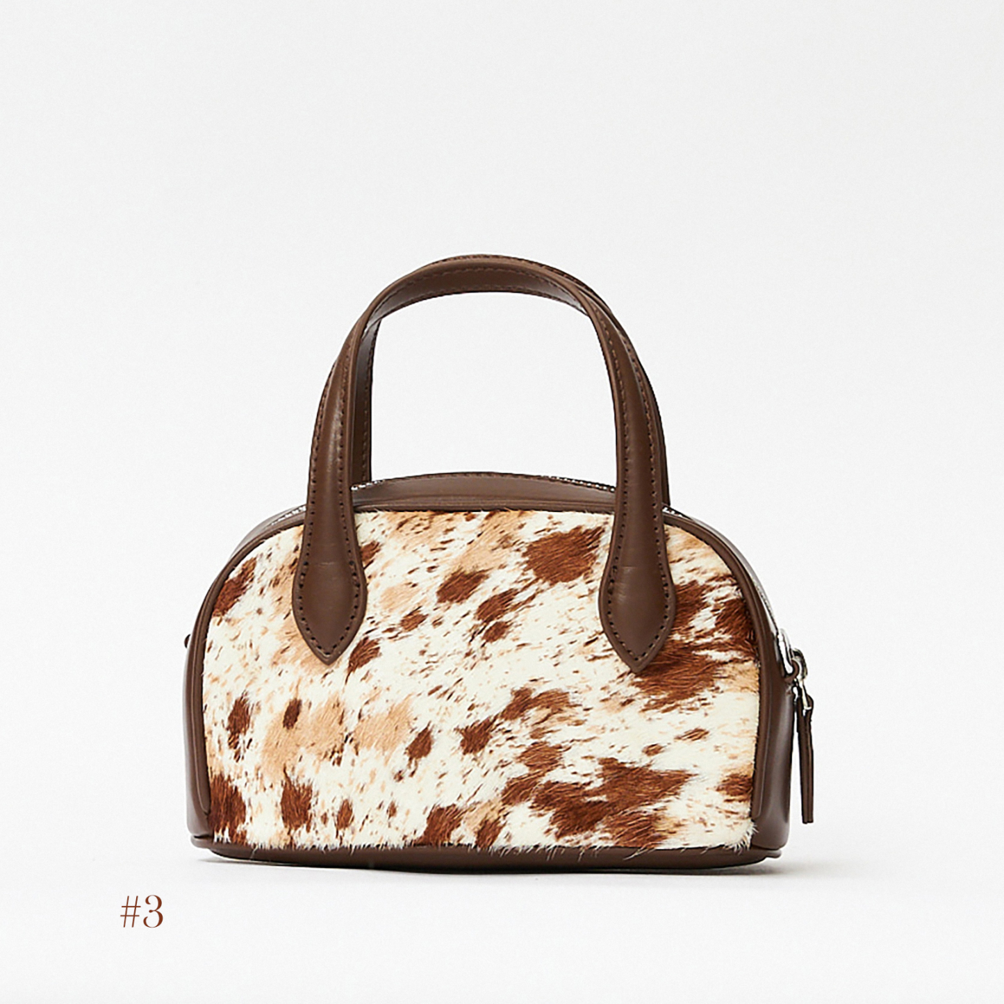 Small Leather Tote Bag, Pony Hair Leather Top Handle Bags, Women's Leather Shoulder Bag