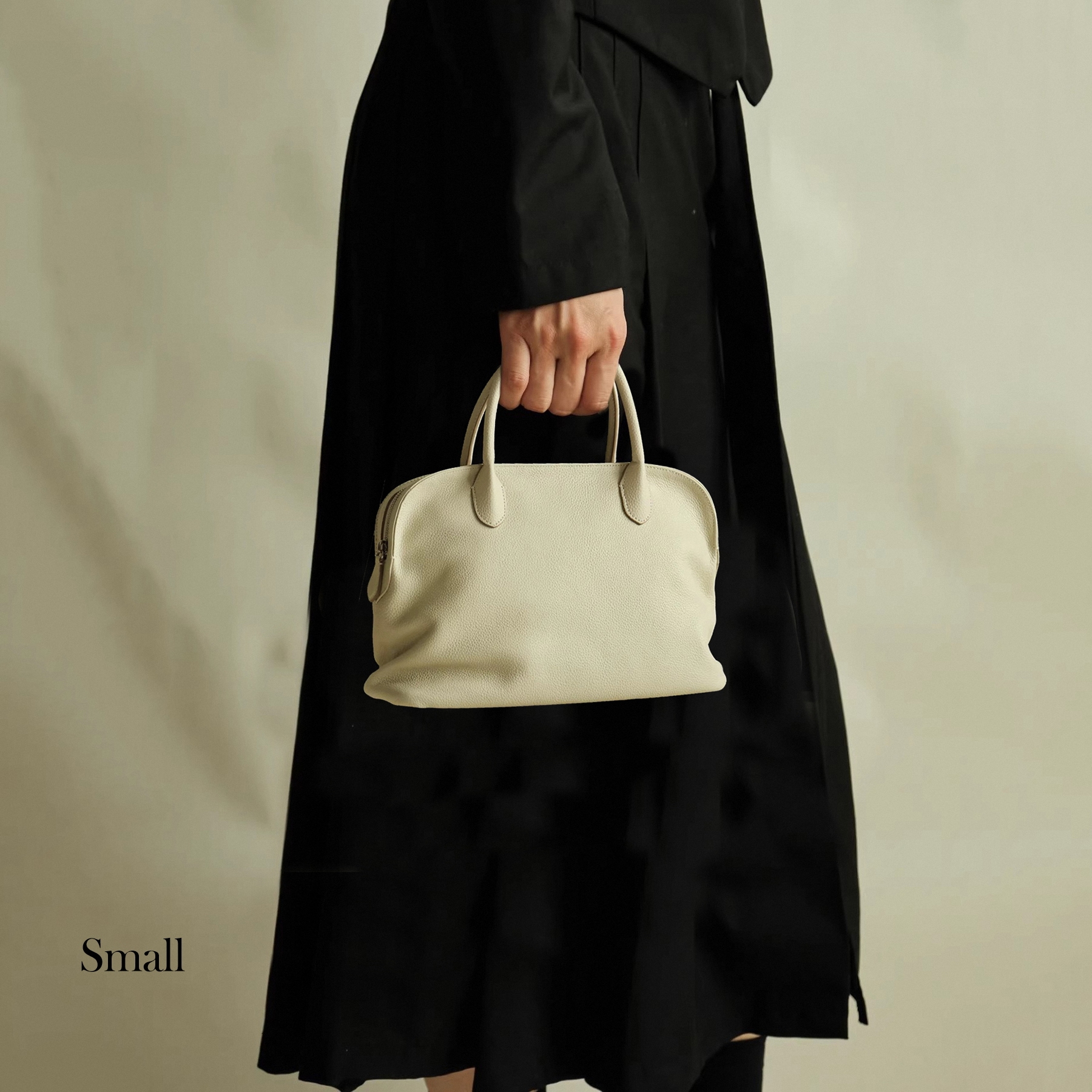 Pebbled Leather Top Handle Bag, Genuine Leather Shoulder Bags, Minimal Design Handbag