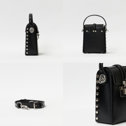 Leather Shoulder Bags, Leather Box Bag, Minimal Design Shoulder Bag