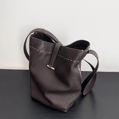 Genuine Cow Leather Tote Bag, Women's Shoulder Bag, Minimal Design Handbags