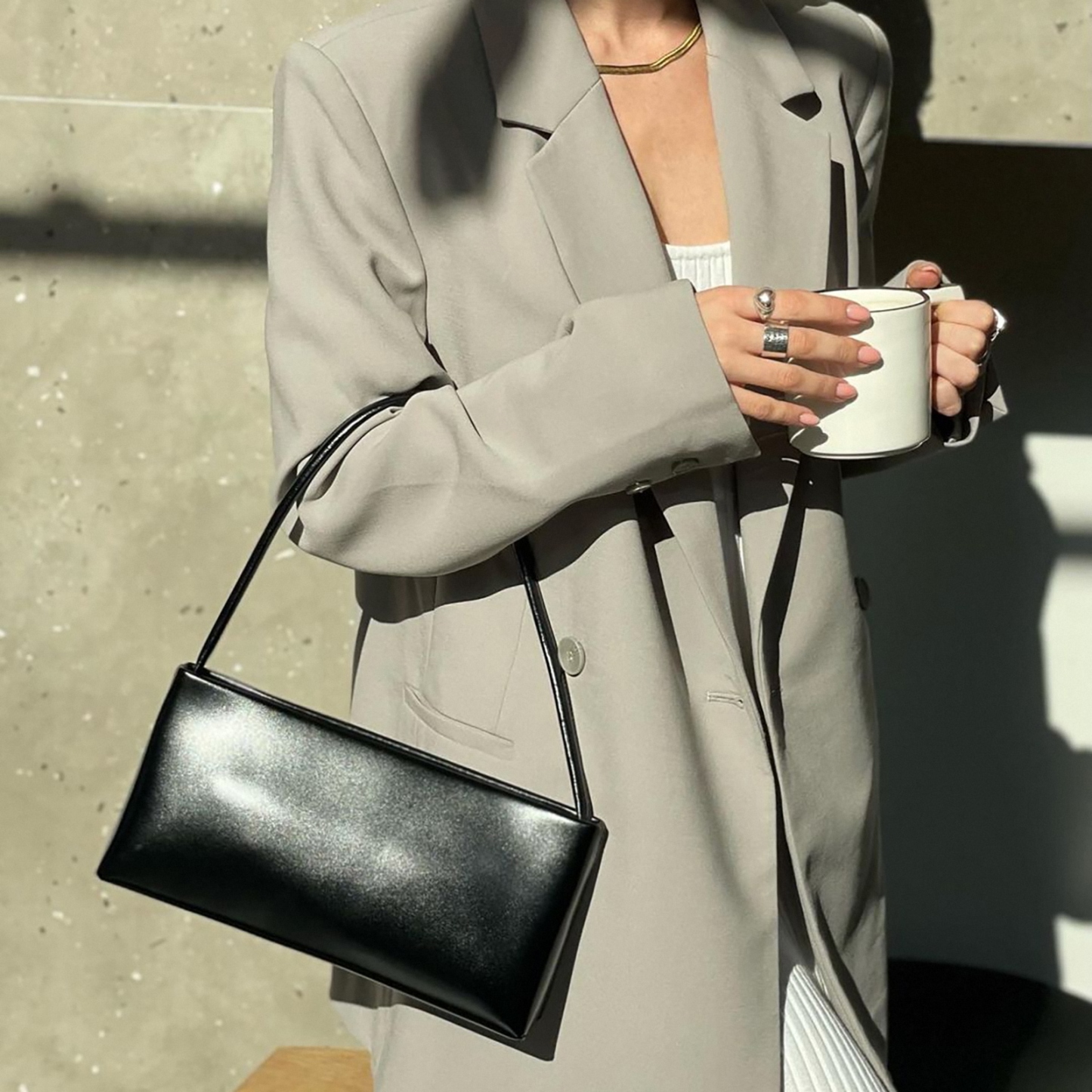 Minimal Shoulder Bags, Women's Leather Handbags, Timeless Design Shoulder Bags