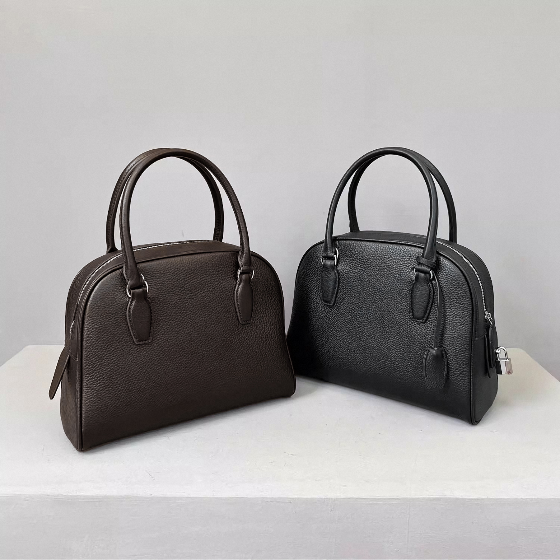 Genuine Leather Tote Bags, Women's Minimal Design Top Handle Bags, Leather Shoulder Bag