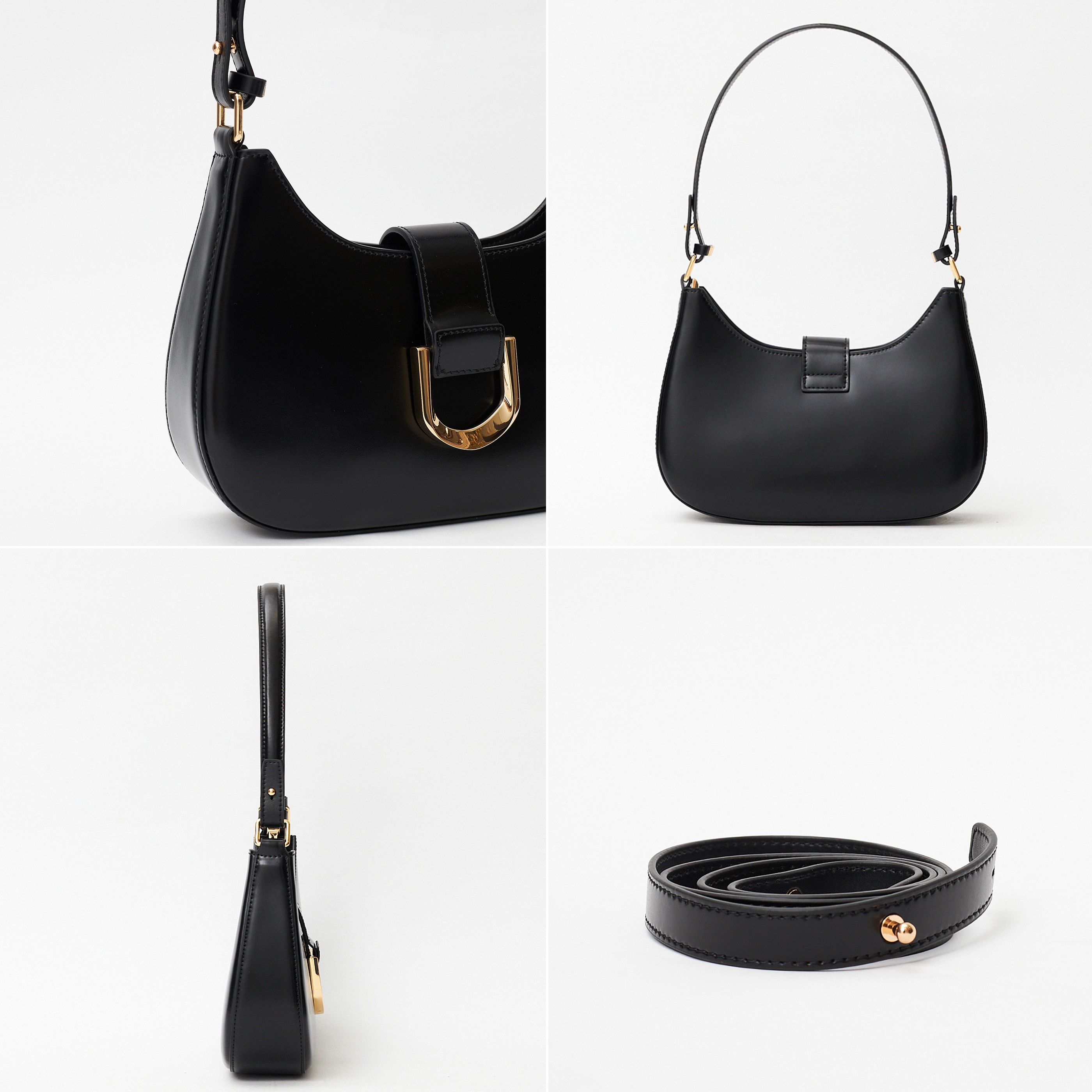 Women's Leather Shoulder Bags, Elegant Leather Purse, Minimal Design Shoulder Bag