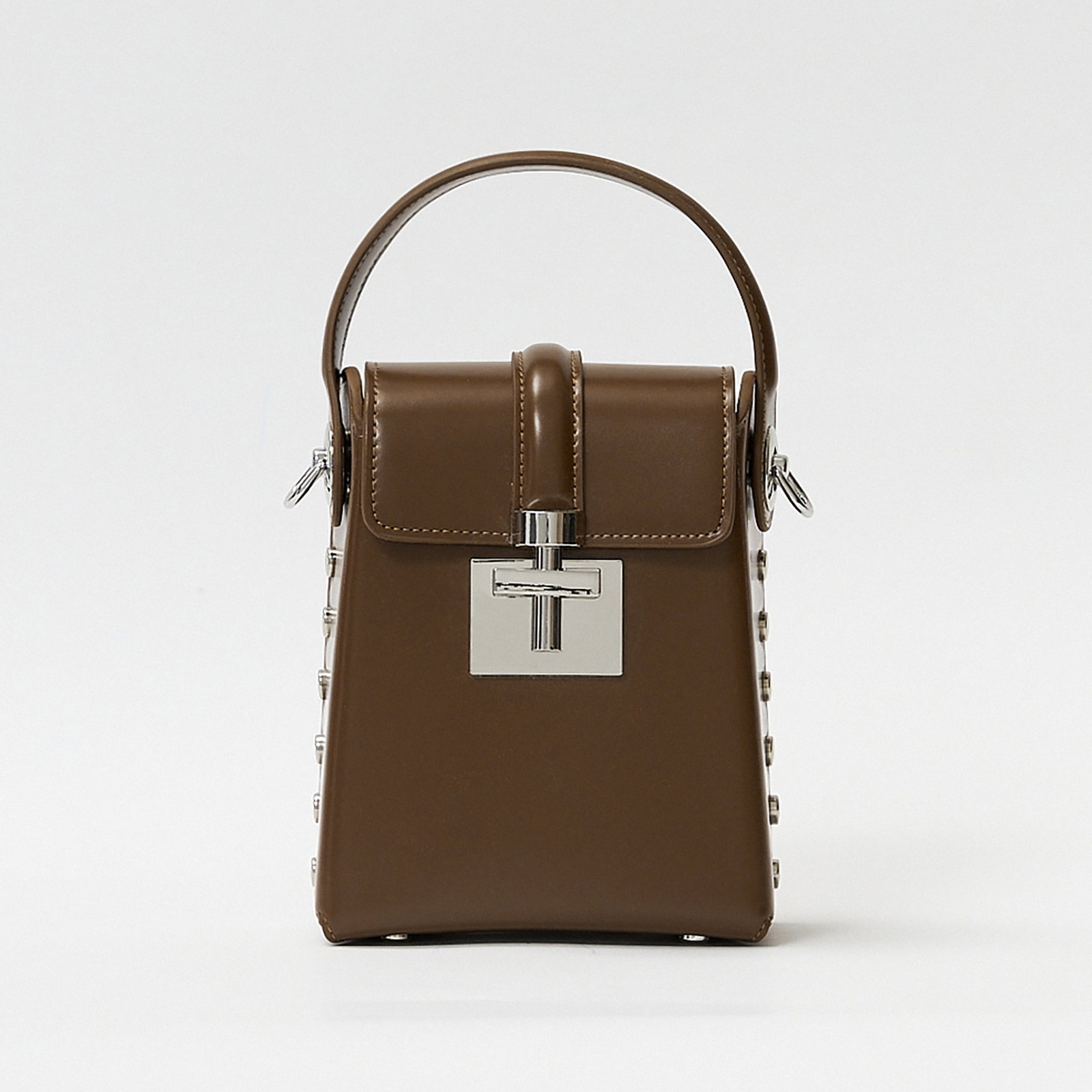 Leather Shoulder Bags, Leather Box Bag, Minimal Design Shoulder Bag