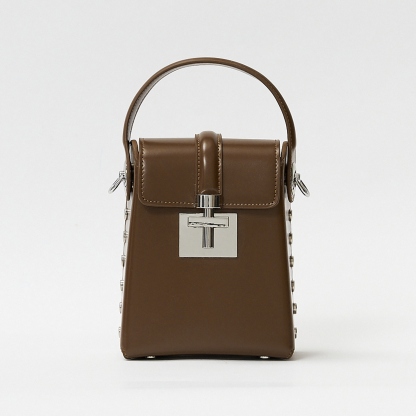 Leather Shoulder Bags, Leather Box Bag, Minimal Design Shoulder Bag