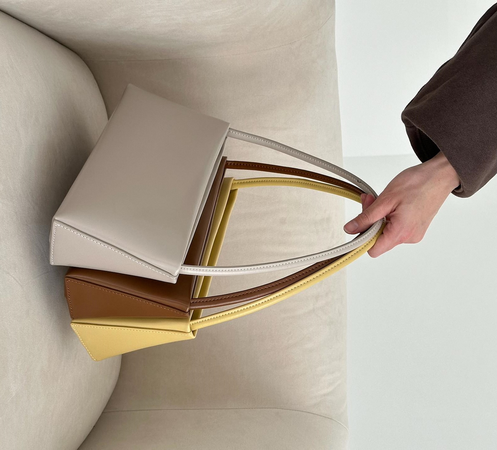 Minimal Shoulder Bags, Women's Leather Handbags, Timeless Design Shoulder Bags