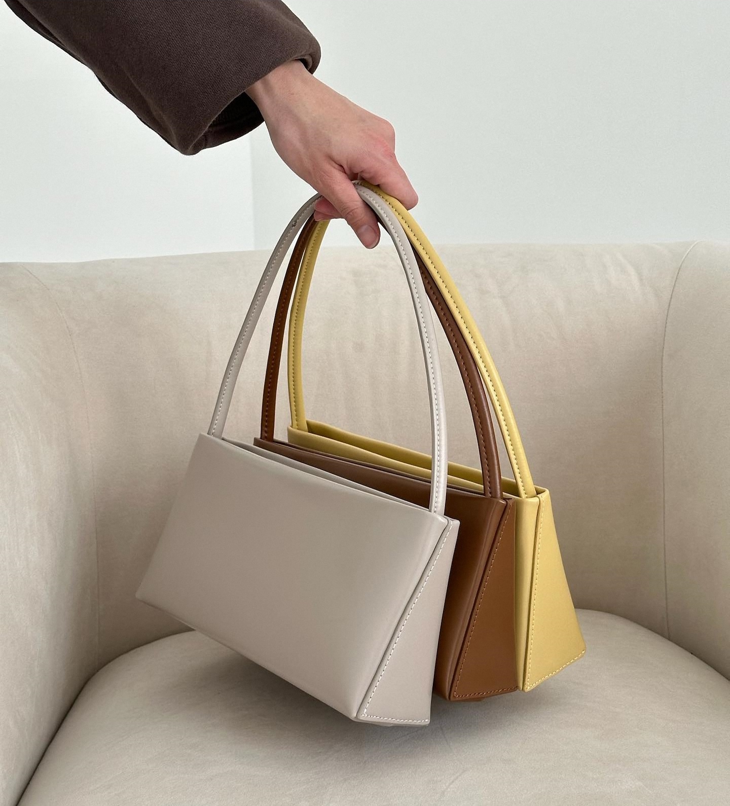 Minimal Shoulder Bags, Women's Leather Handbags, Timeless Design Shoulder Bags
