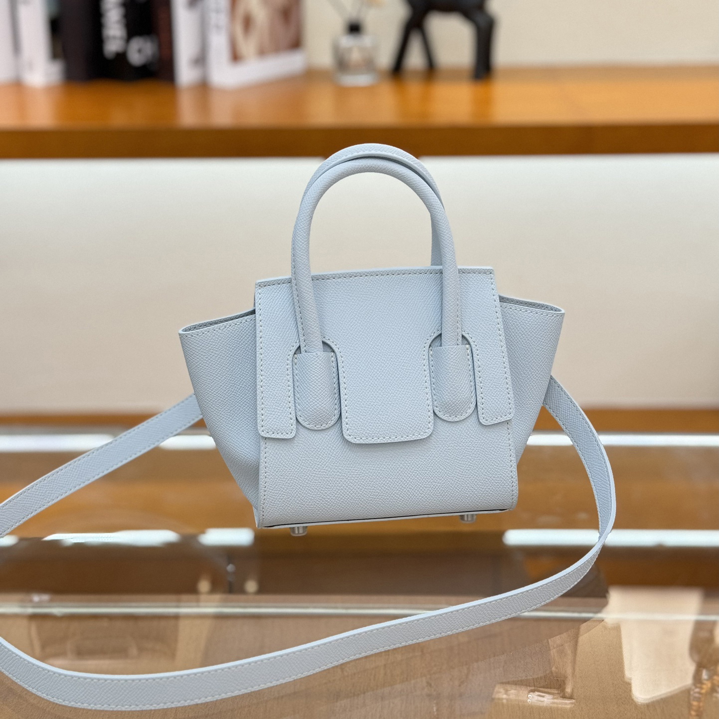Small Leather Top Handle Bag, Mini leather Shoulder Bags, Minimal Timeless Design Purse