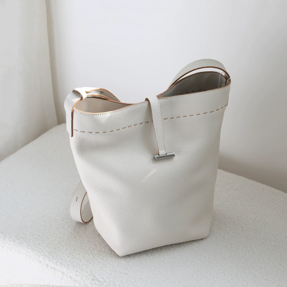 Genuine Cow Leather Tote Bag, Women's Shoulder Bag, Minimal Design Handbags