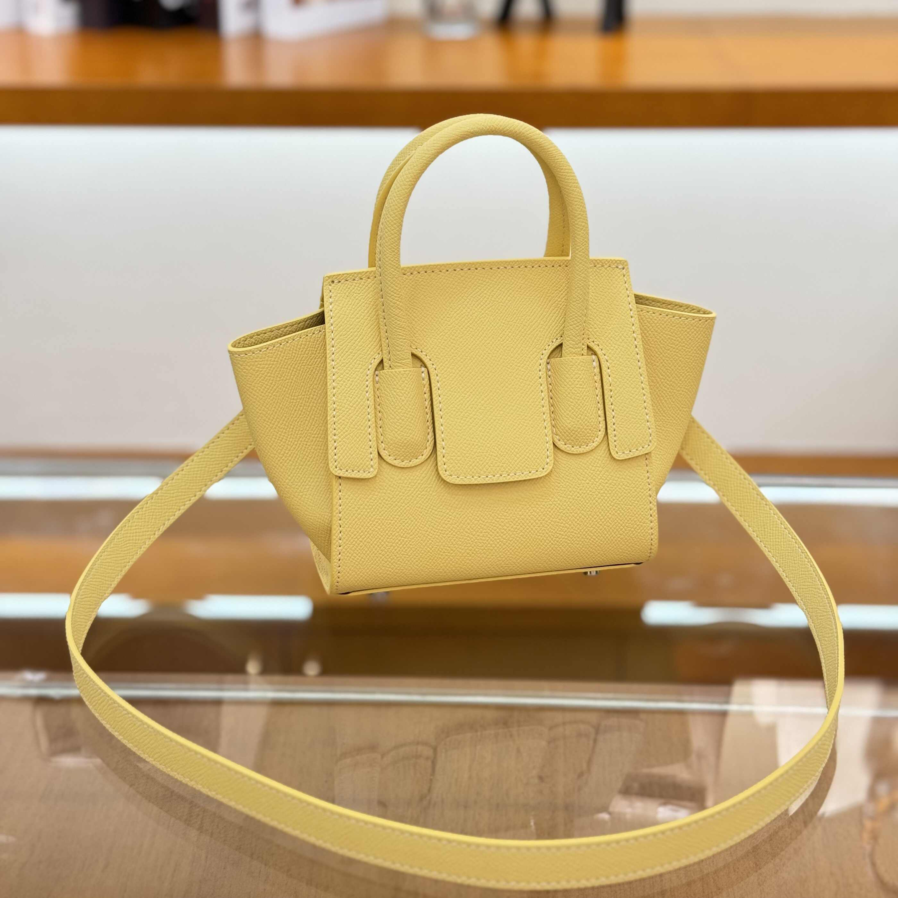 Small Leather Top Handle Bag, Mini leather Shoulder Bags, Minimal Timeless Design Purse