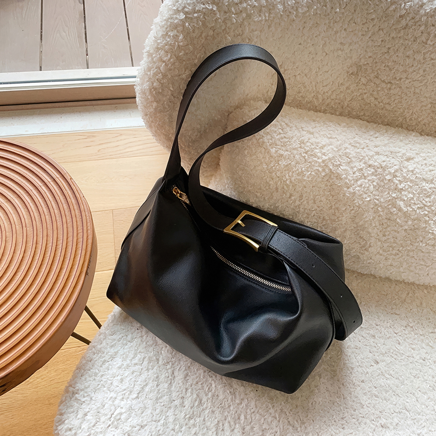 Minimal Design Tote Bags, Soft Leather Shoulder Bags, Large Tote Bag