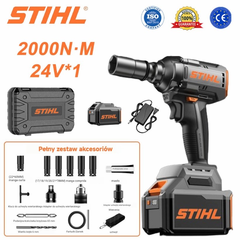 Zestaw bezszczotkowych kluczy elektrycznych Stihl o wysokim momencie obrotowym