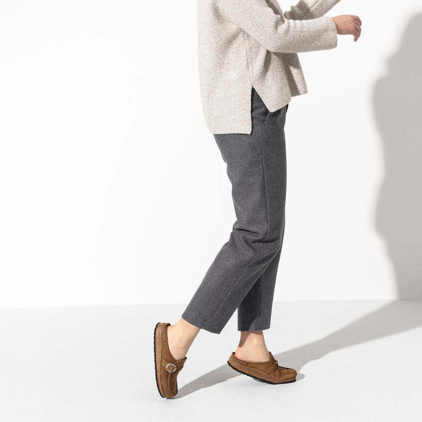 Birkenstock damskie chodaki Buckley Suede - Tea
