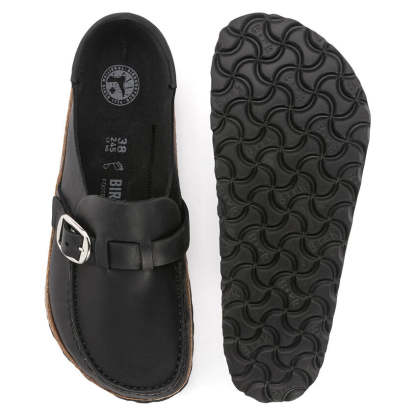 Birkenstock Damskie Klapki Buckley Oiled Leather Clog - Czarne