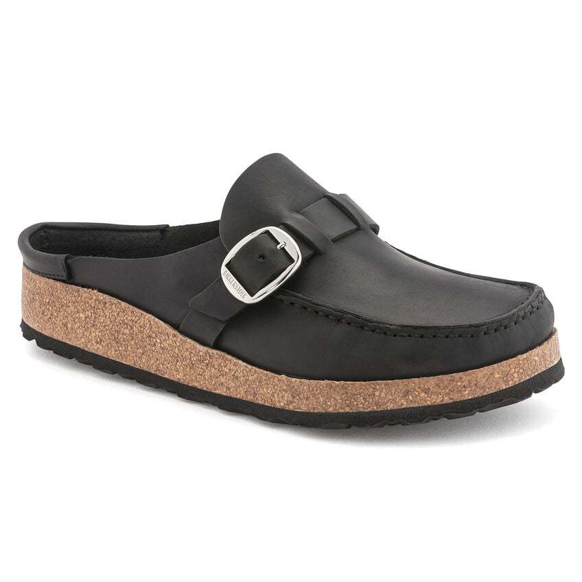 Birkenstock Damskie Klapki Buckley Oiled Leather Clog - Czarne