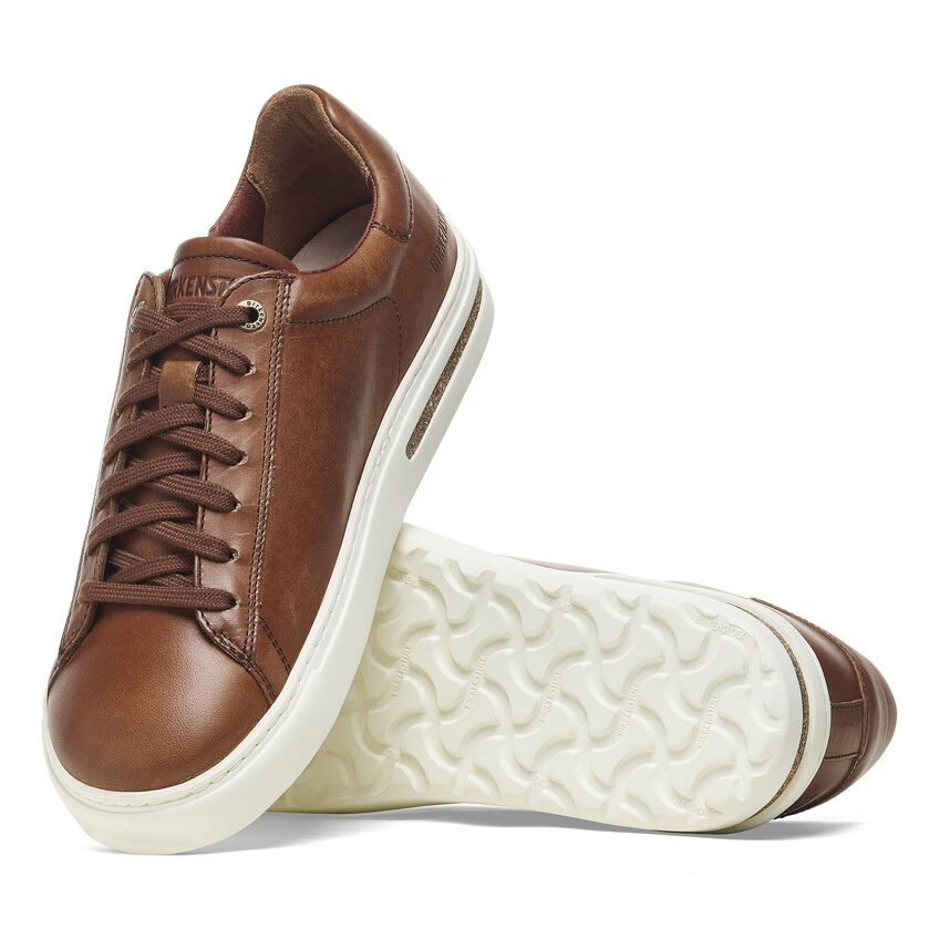 Birkenstock damskie skórzane trampki Bend - koniakowe