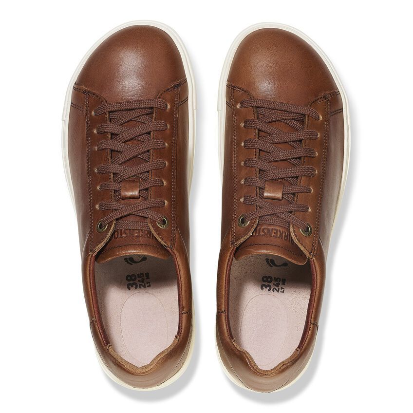 Birkenstock damskie skórzane trampki Bend - koniakowe
