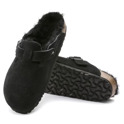 Birkenstock Unisex Boston Shearling Clog - Czarny