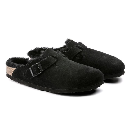 Birkenstock Unisex Boston Shearling Clog - Czarny