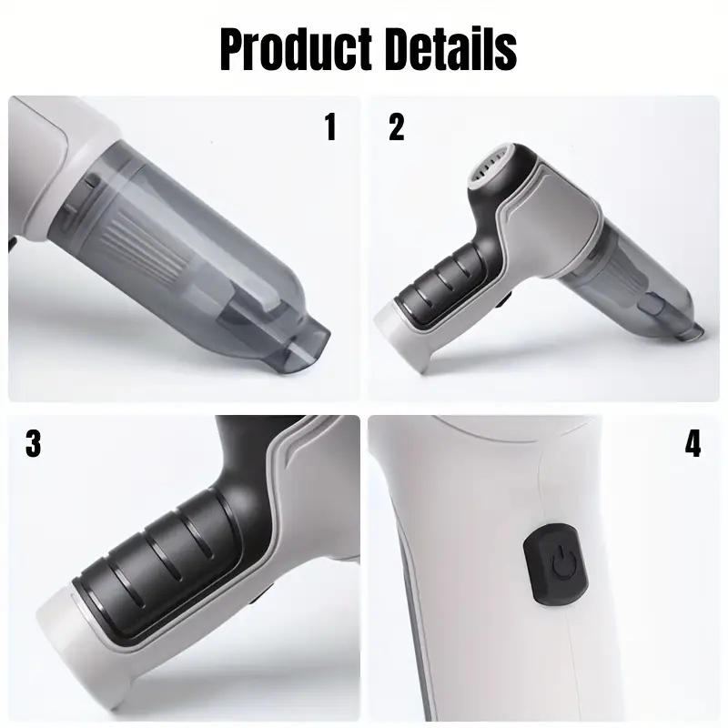 1pc strong suction cordless car vacuum 13000pa 120w easy to clean desktop keyboard drawer car interior and other crevices details 3