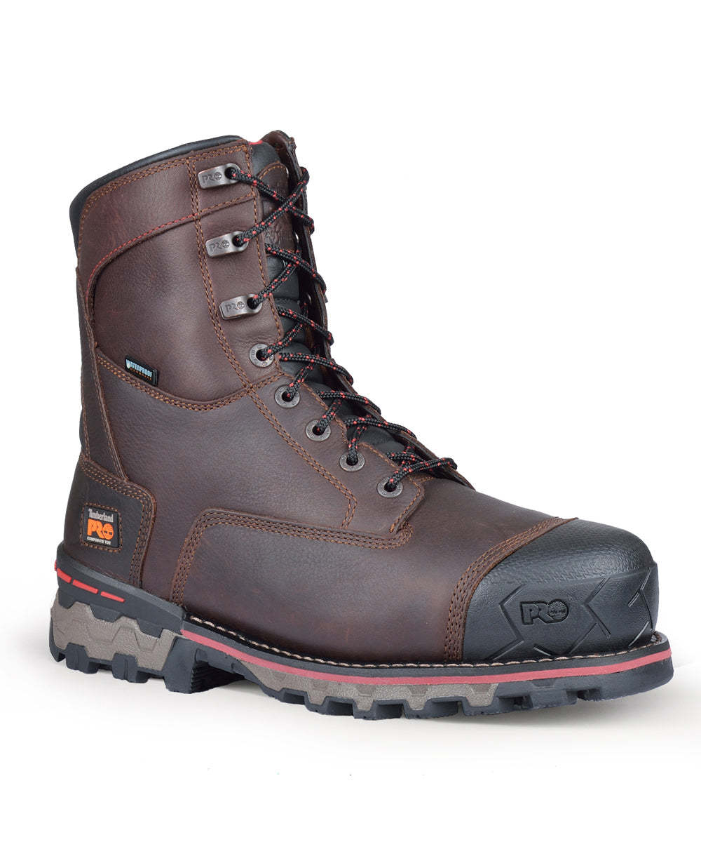 Timberland Pro Boondock 8-calowe ocieplane, wodoodporne, robocze buty robocze z bezpiecznym noskiem dla mężczyzn - brązowe